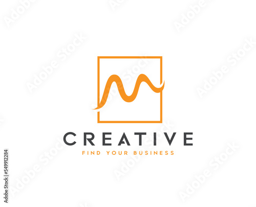 Letter M wave Business logo vector