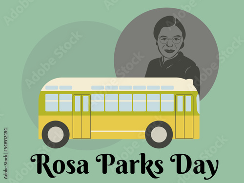 Rosa Parks Day, idea for poster, banner, flyer or placard design