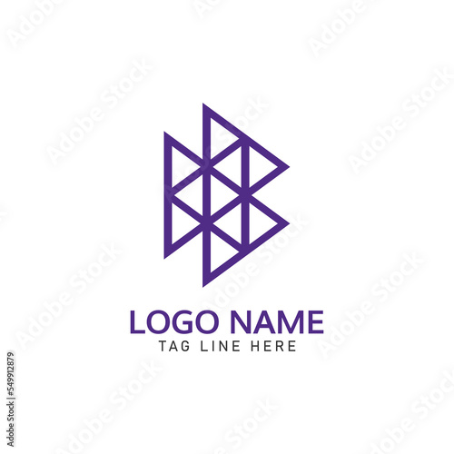 Best Modern Minimal Bluetooth Style Business Logo Design Template.