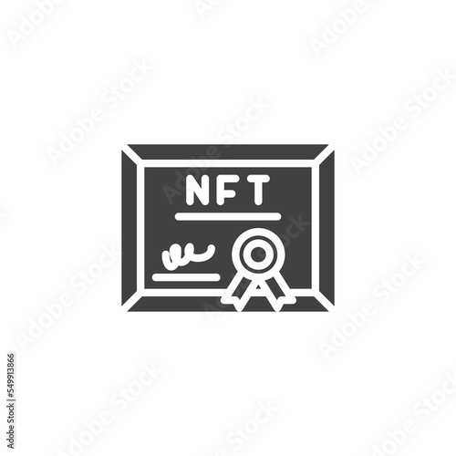 NFT ownership certificate vector icon