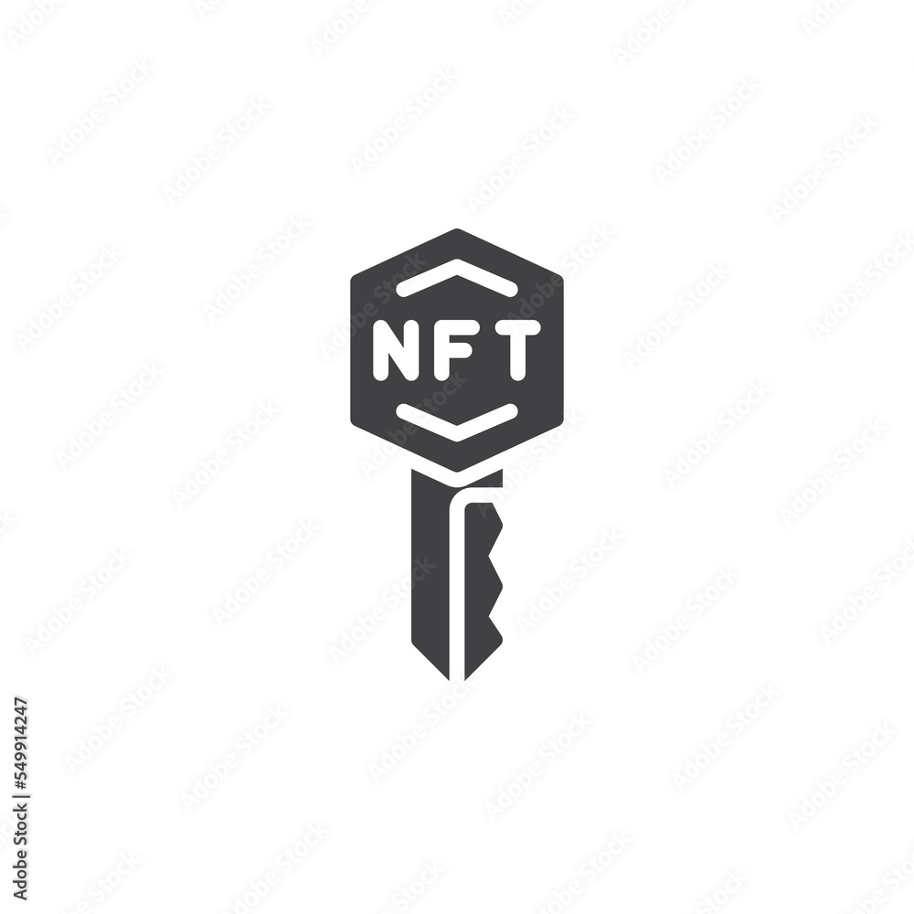 NFT and key vector icon