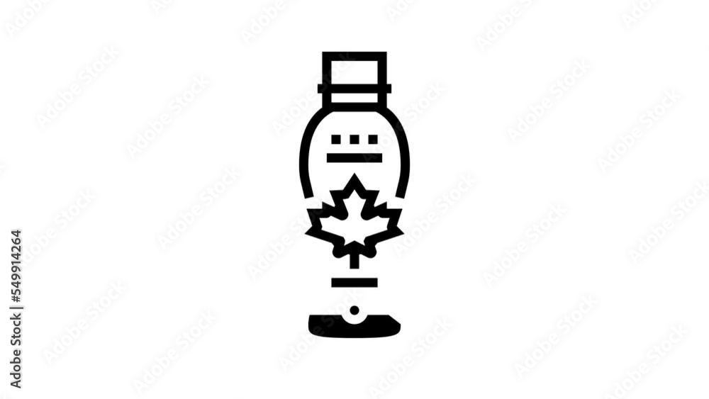 maple water bottle line icon animation maple water bottle line icon animation