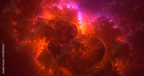 3D rendering abstract multicolor fractal light background