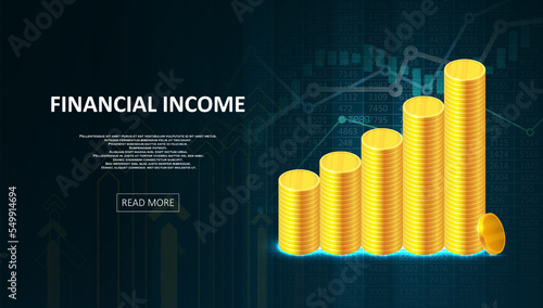 Financial income for successful life. Investing business analytics