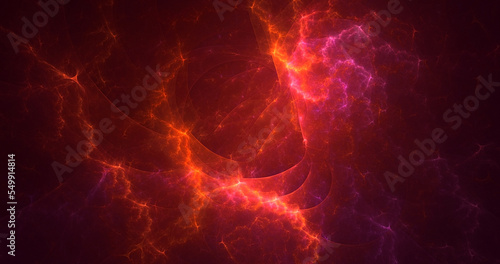 3D rendering abstract multicolor fractal light background