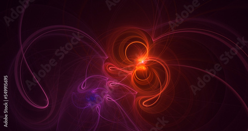3D rendering abstract multicolor technology fractal light background