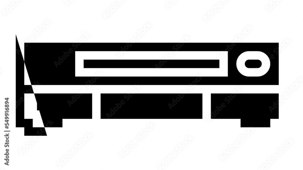vhs player retro gadget line icon animation vhs player retro gadget line icon animation