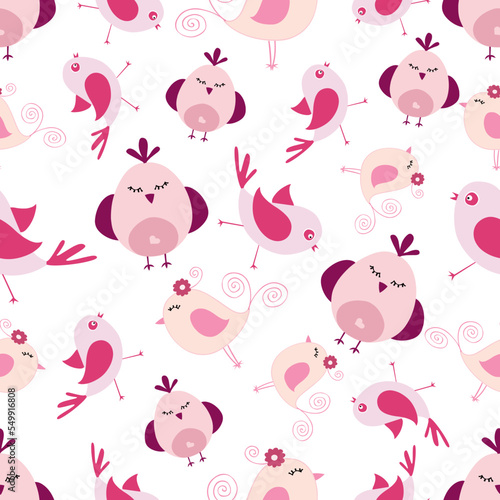 Cute Bird Seamless Pattern Background Wallpaper