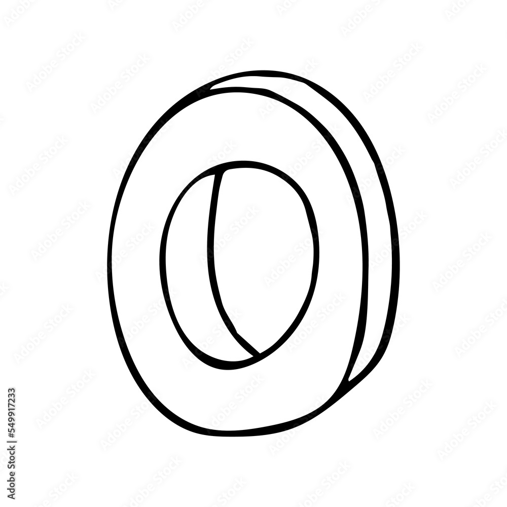 letter O hand drawn in doodle style. letter O hand drawn in doodle style.