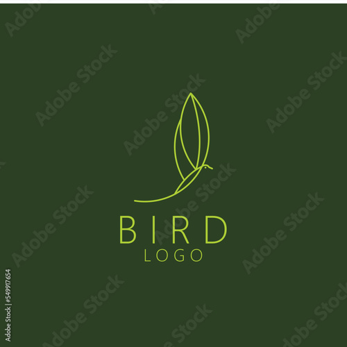 Set of Bird logo template with line art style