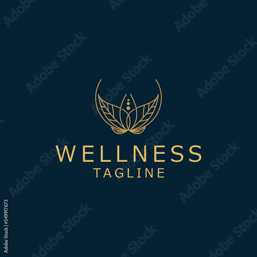 lotus and flame fire candle logo icon suitable for spa