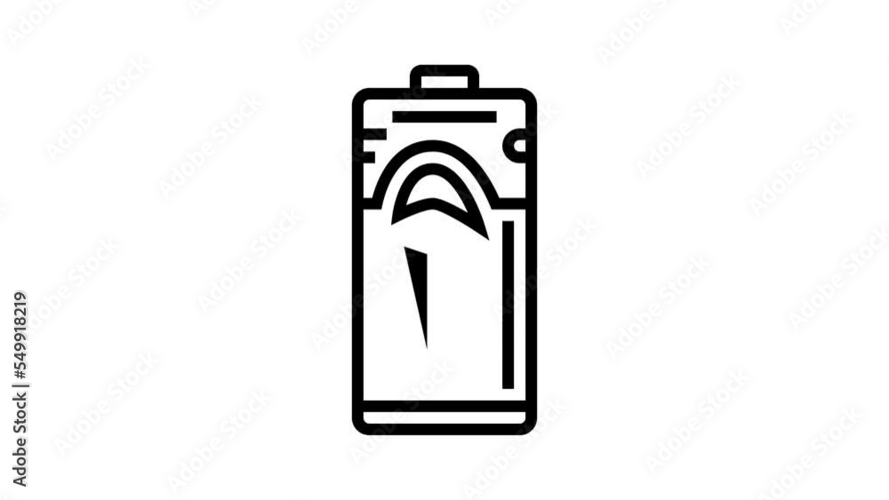 c battery power energy line icon animation c battery power energy line icon animation