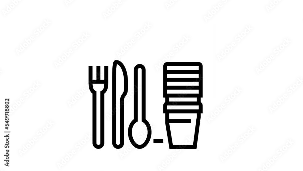 polystyrene thermoplastic line icon animation polystyrene thermoplastic line icon animation
