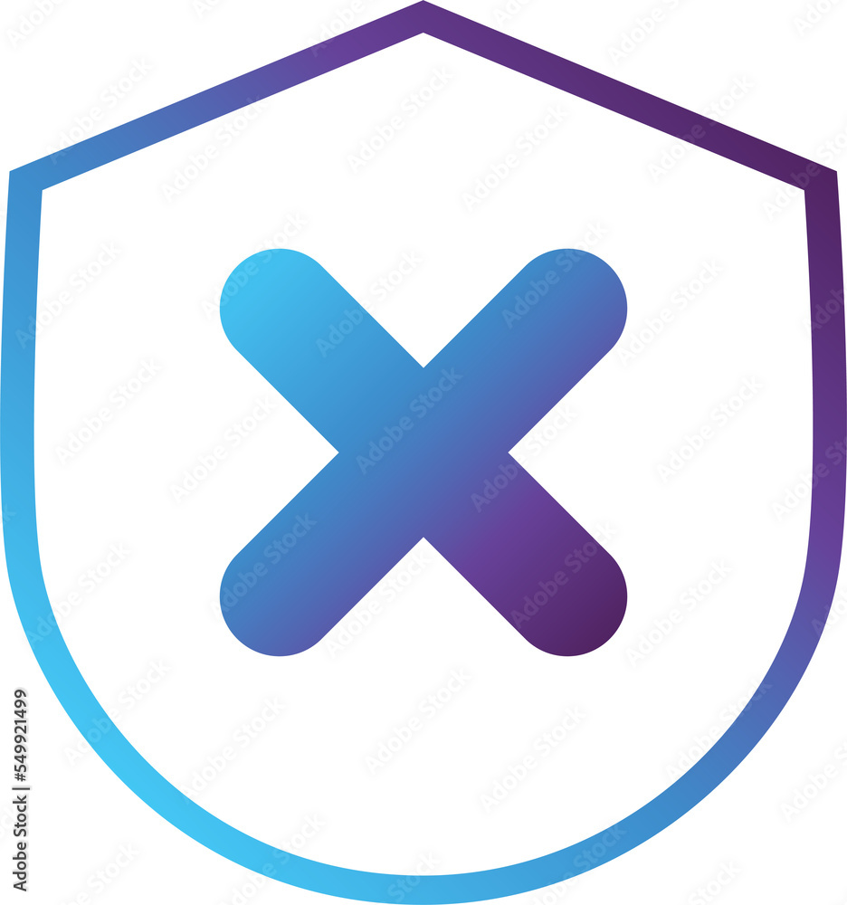 Fototapeta premium delete shield modern gradient icon