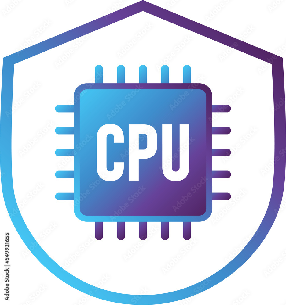 computer cpu shield modern gradient icon computer cpu shield modern gradient icon