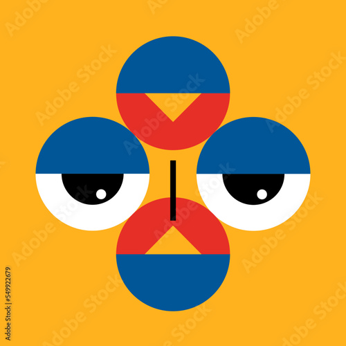 Bauhaus geometric posters. Abstract geometry with different shapes  lines and eye. 