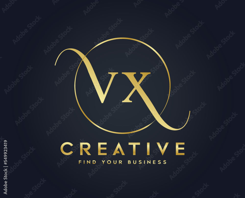 Letter V X Cursive Business logo Letter V X Cursive Business logo