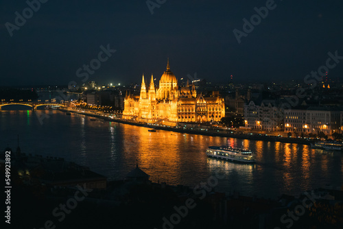Hungarian parliament at night. Budapest parliament at night.