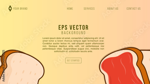 Bread Bakery Web Design Abstract Background EPS 10 Vector For Website, Landing Page, Home Page, Web Page