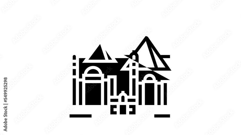cairo ancient city line icon animation cairo ancient city line icon animation