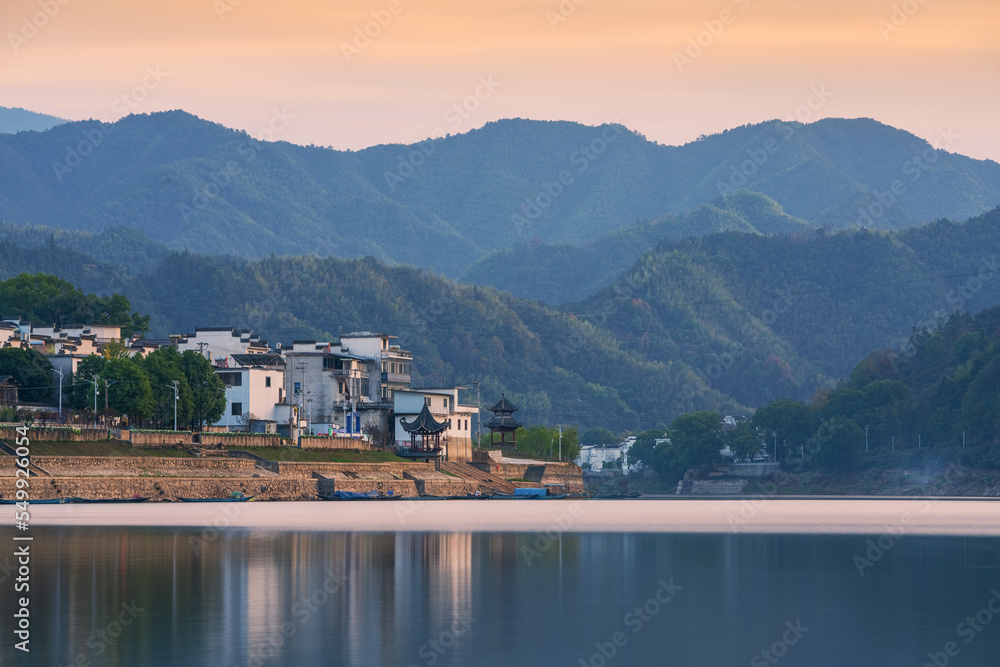 Natural Scenery of Ancient Villages and Rivers in the Mountainous Areas of Anhui Province, China
