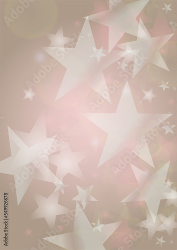 Vector Shiny Stars Confetti on Pink Background with Silver and White  Light Spots. Magic Shiny Pastel Print. Baby Print. Gentle Stardust Pattern.  Sparkle Festive  Cover Design...