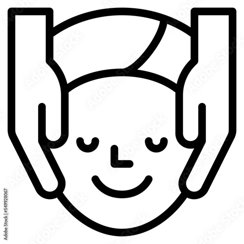 facial massage relax treatment icon