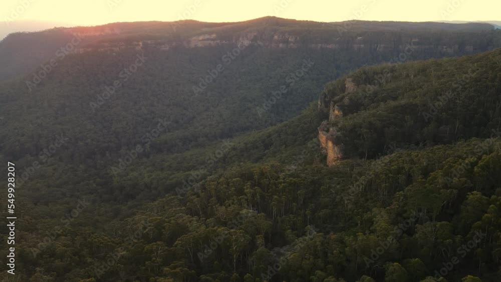 Drone shot view of Mountains natural scenery attraction, Sydney, Australia Drone shot view of Mountains natural scenery attraction, Sydney, Australia