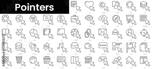 Set of outline pointers icons. Minimalist thin linear web icon set. vector illustration. © DuoWalker