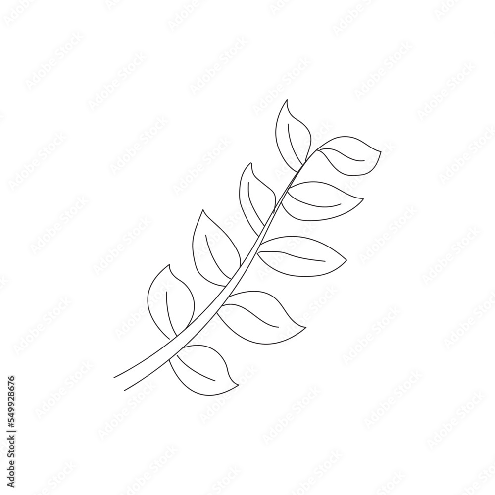 Fototapeta premium The Green Leaf icon isolated on a white background. 
