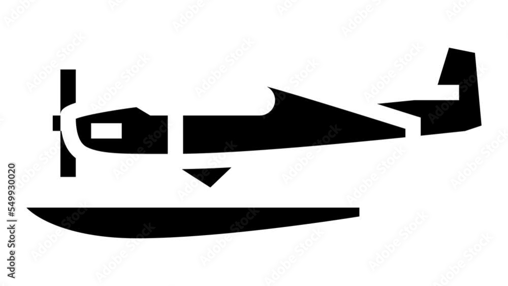 floatplane airplane aircraft glyph icon animation floatplane airplane aircraft glyph icon animation