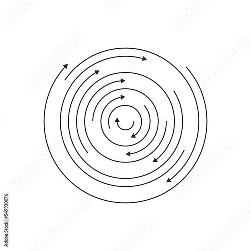 Rotating arrows in circle clockwise direction