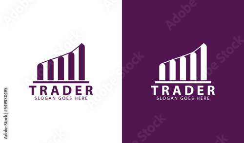 trader company logo template simple design
