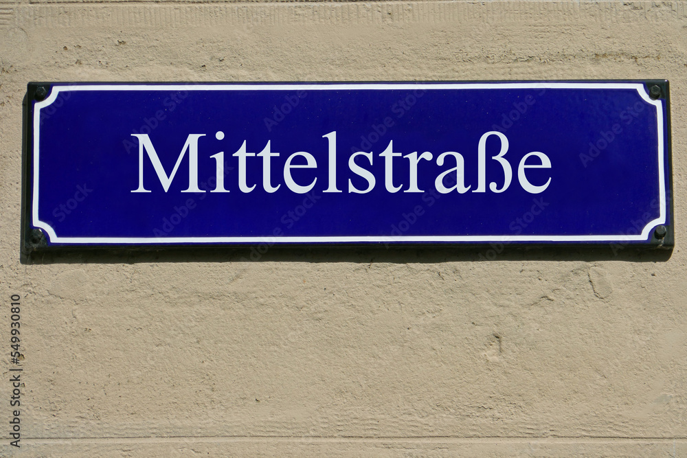 Emailleschild Mittelstraße