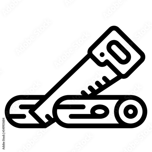 sawing wood saw activity icon