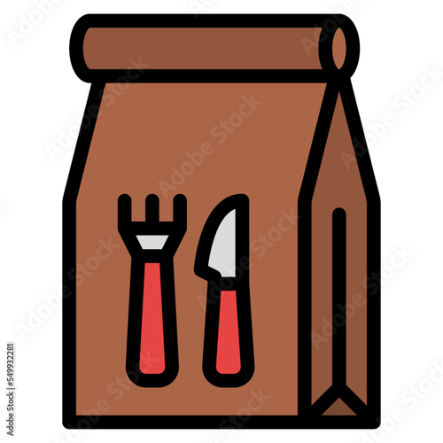 take away bag food delivery restaurant icon