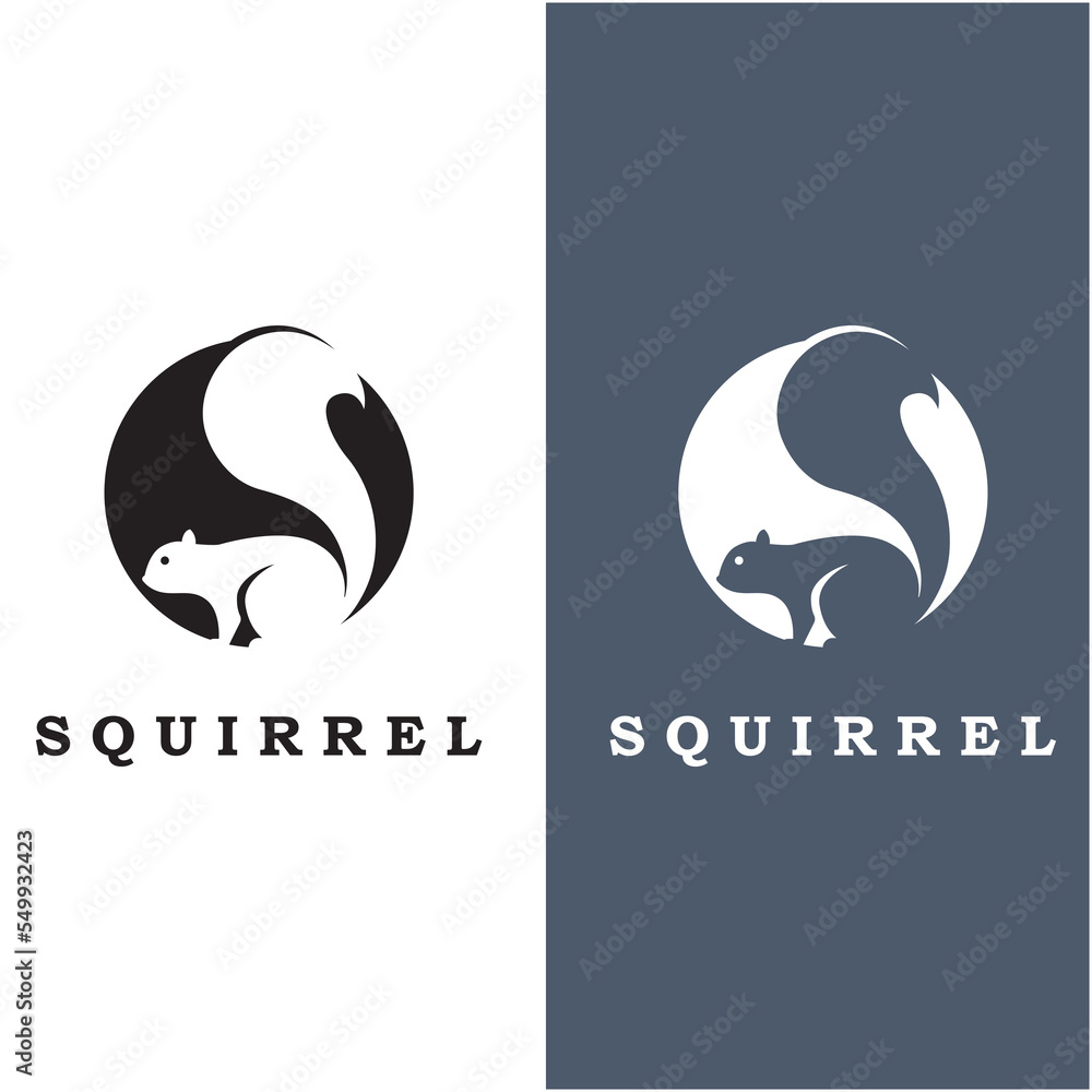 squirrel logo and vector with slogan design squirrel logo and vector with slogan design