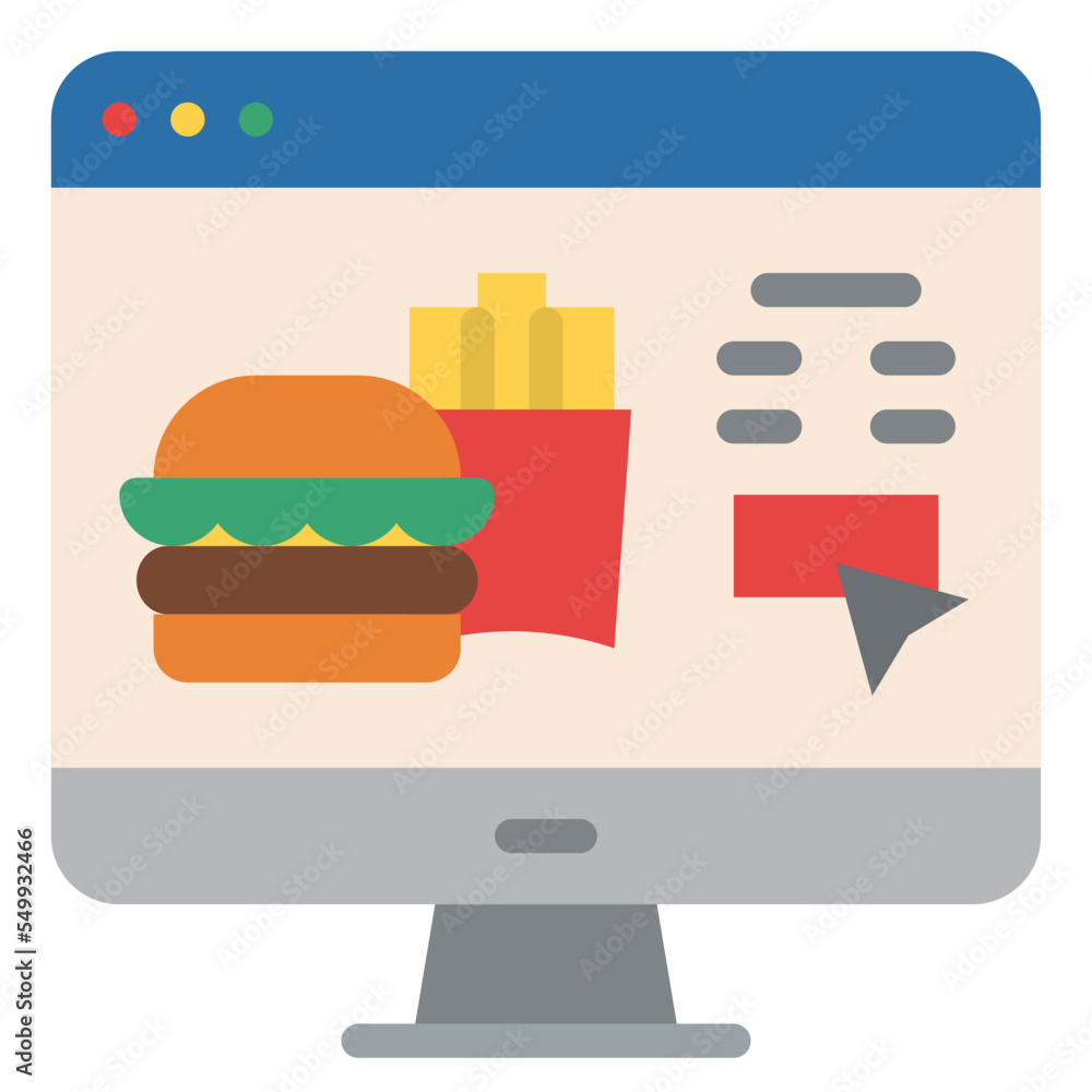 computer order food arrow icon