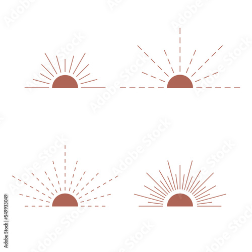 set of abstract minimalistic sun signs