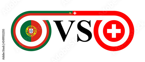 the concept of portugal vs switzerland. vector illustration isolated on white background
