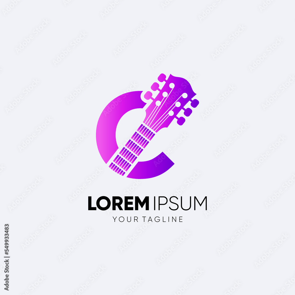 Letter C Guitar Logo Design Vector Art Icon Graphic Illustration Emblem Letter C Guitar Logo Design Vector Art Icon Graphic Illustration Emblem