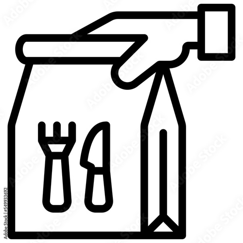 take away hold give bag icon