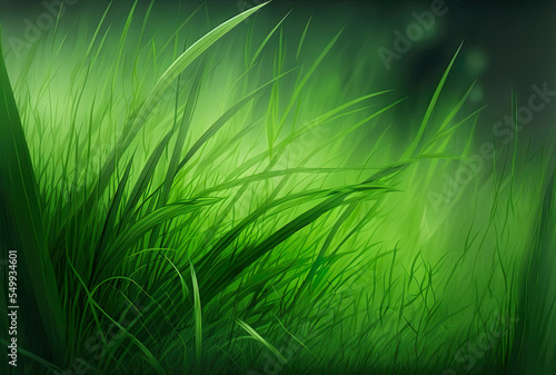 Close-up of green grass, green grass, close up, illustration, digital