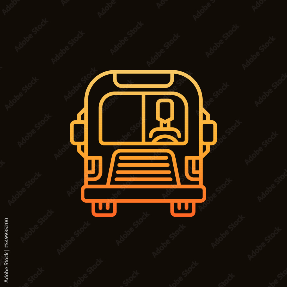 Driver in School Bus thin line vector concept yellow icon Driver in School Bus thin line vector concept yellow icon