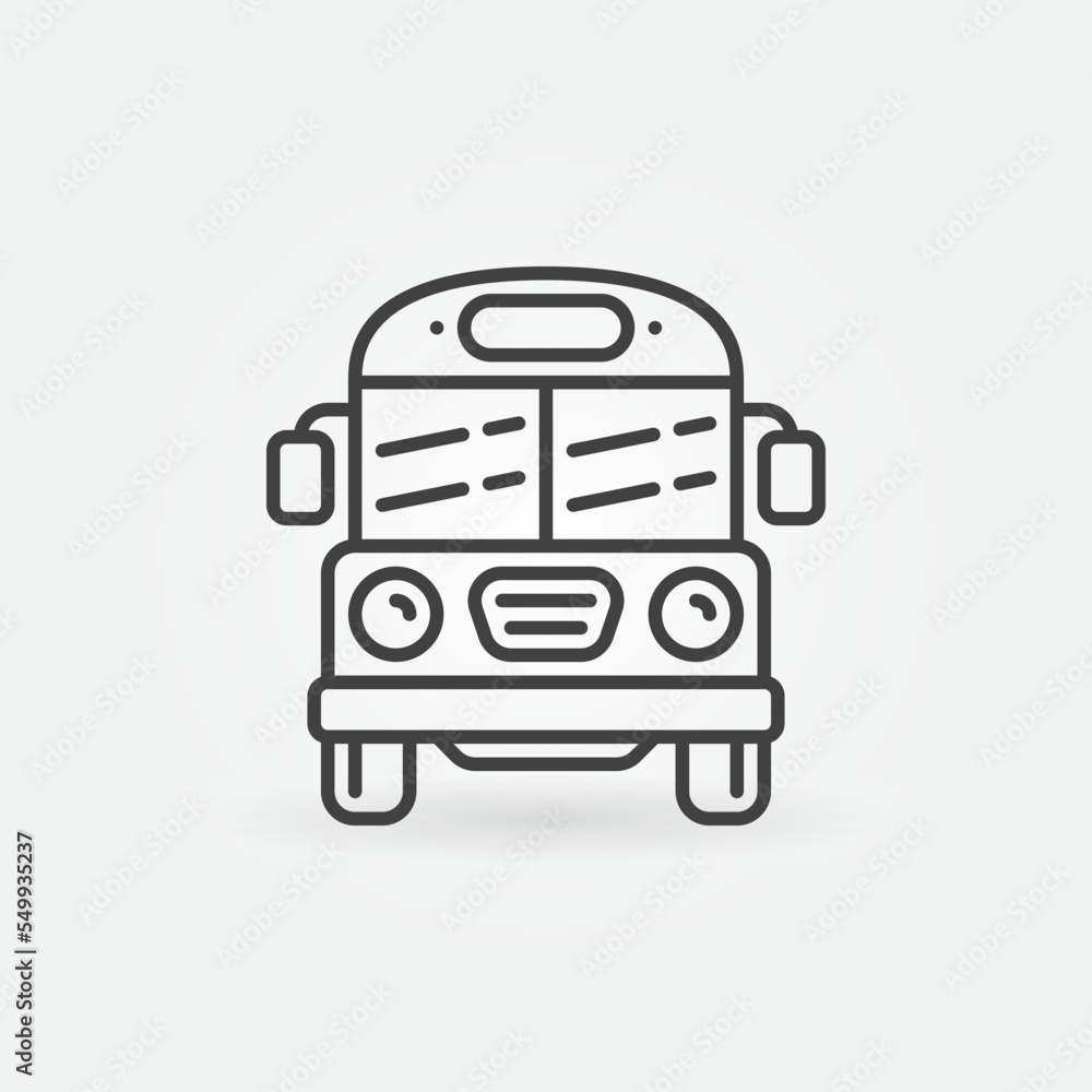 Old School Bus vector concept linear icon or symbol