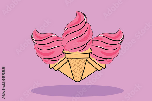 Ice cream vector illustration.flat cartoon style