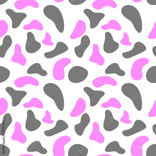 Abstract seamless pattern with gray and pink colors on a white background for texture and fabric print.