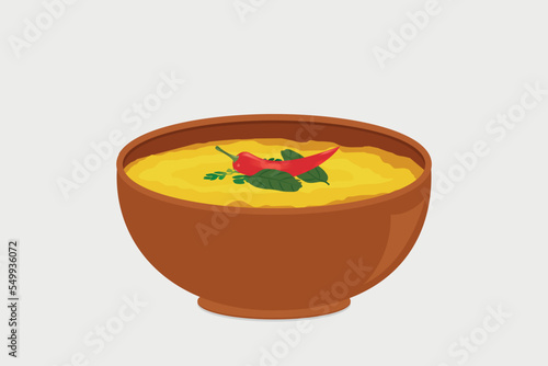 Indian cuisine dal vector design.
