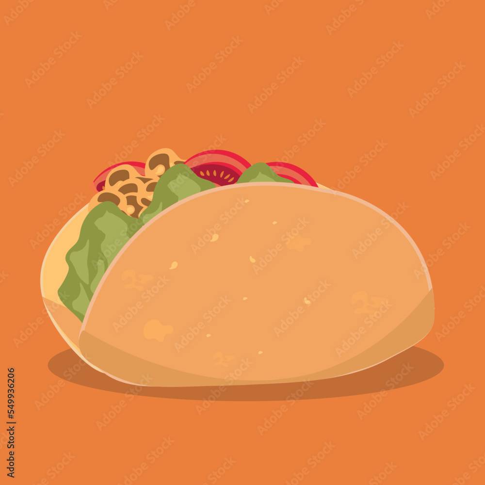 Fast food taco vector cute cartoon mascot illustration Fast food taco vector cute cartoon mascot illustration