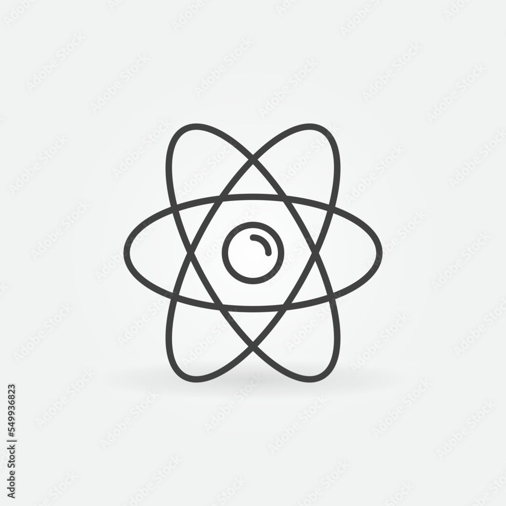 Atom vector concept linear minimal icon or symbol Atom vector concept linear minimal icon or symbol